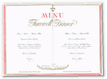 Farewell Menu